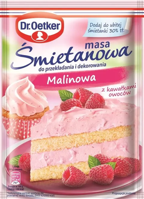 Dr.Oetker Masa Śmietanowa Malinowa 86 g