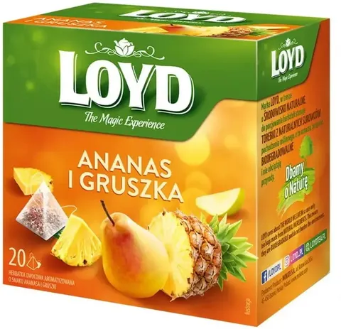 LOYD Herbata Owocowa Ananas i Gruszka 20 piramidek