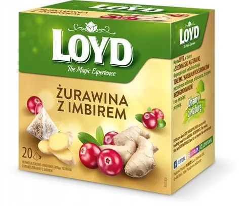 LOYD Herbata Owocowa żurawina z imbirem 20 piramidek