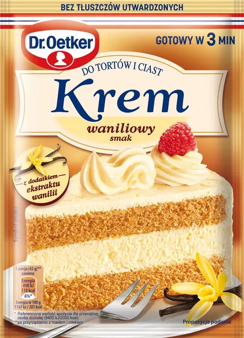 Dr.Oetker Krem do ciast i tortów smak waniliowy 105 g