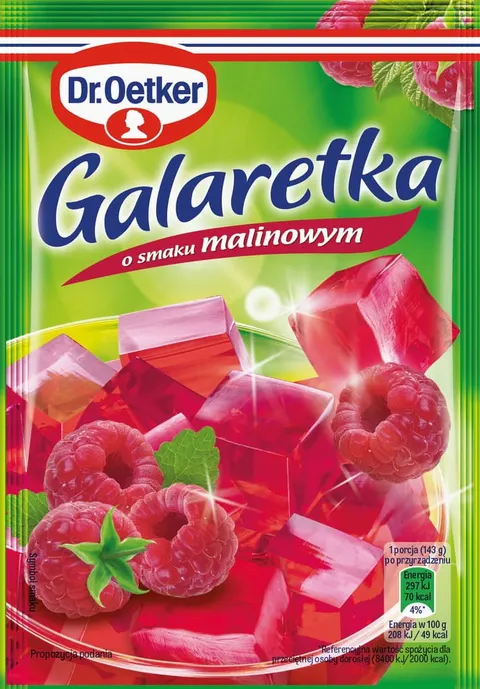 Dr.Oetker Galaretka Malinowa 72 g smak malinowy