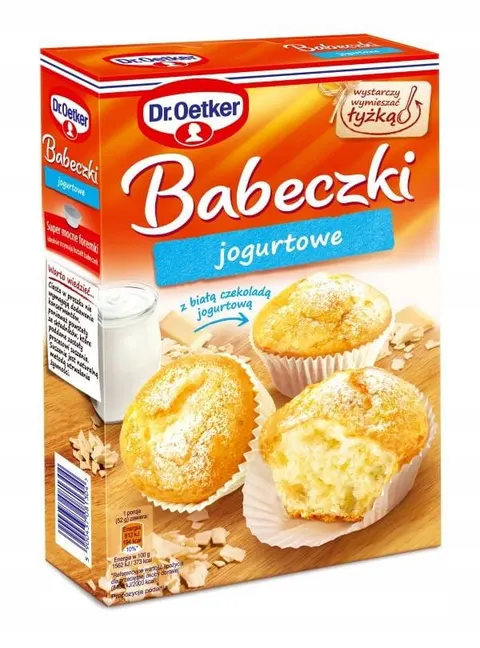 Dr.Oetker Babeczki jogurtowe 335 g z białą czekoladą jogurtową