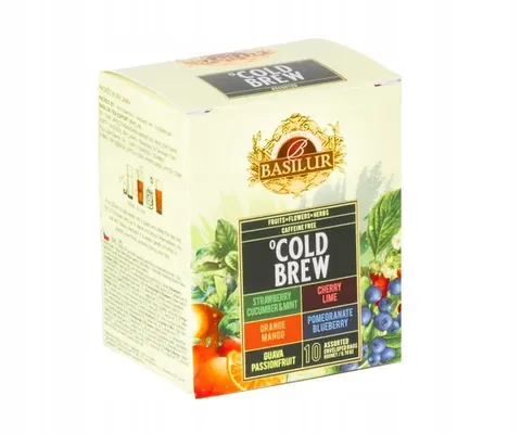 Basilur COLD BREW zestaw herbat bez kofeiny 5 SMAKÓW OWOCOWYCH - 10 KOPERT
