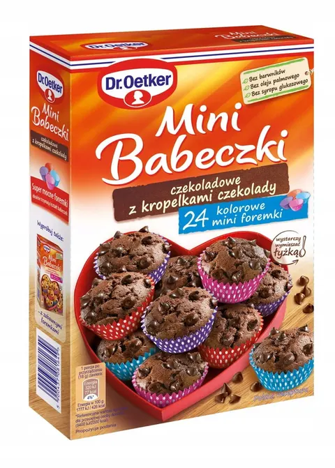 Dr.Oetker MINI BABECZKI CZEKOLADOWE Z KROPELKAMI CZEKOLADY 245G