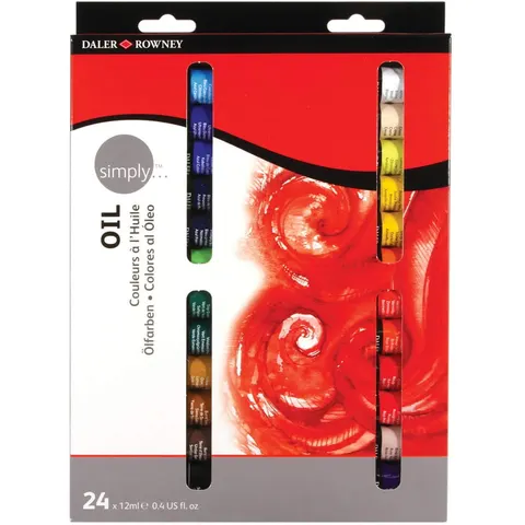 Zestaw farb olejnych Simply Daler-Rowney 24 x 12 ml