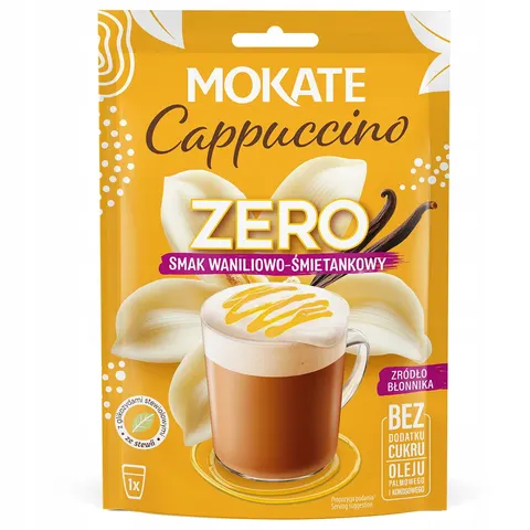 Napój Kawowy Kawa Cappuccino Mokate Wanilia Śmietanka 20g Bez Dodatku Cukru