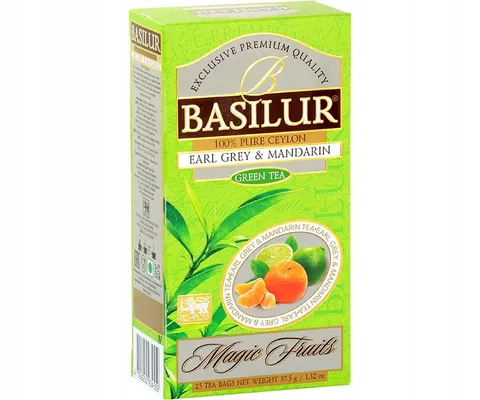 Basilur MAGIC FRUITS herbata zielona EARL GREY & MANDARIN - 25 szt.