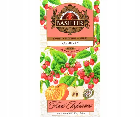 Basilur RASPBERRY herbata owocowa MALINA CYTRUSY bez kofeiny - 25 szt