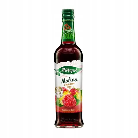 HERBAPOL Syrop Owocowy Malina z Kwiatem Lipy Dodatkiem Witamin 420 ml
