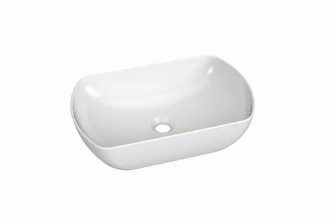 Umywalka ceramiczna SPLIT OVAL 500 nablatowa, biała [PRODUKT NOWY]
