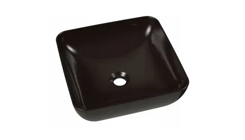 Umywalka ceramiczna Uni 380 S nablatowa , czarny połysk [PRODUKT NOWY]
