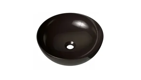 Umywalka ceramiczna Uni 400 B nablatowa, czarny połysk [PRODUKT NOWY]