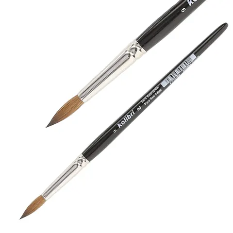 Pędzel do akwareli włosie sobola Kolibri 90 Pure Red Sable - 9 - okrągły