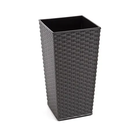 Doniczka Finezja 250x250 rattan - grafit metalik Lamela