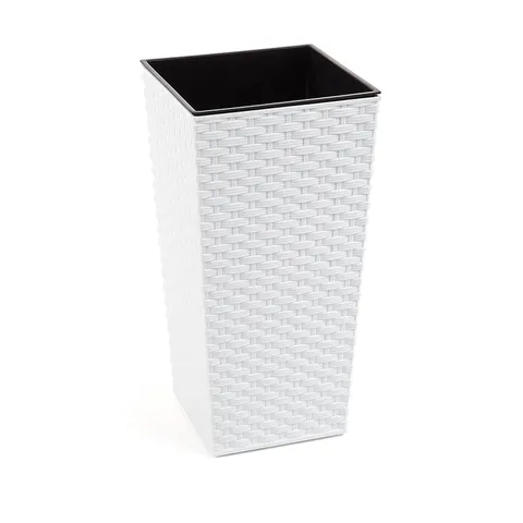 Doniczka Finezja 300x300 rattan biały Lamela