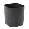 Doniczka z podstawką CLIMA 250x250 recycled czarna beton Lamela