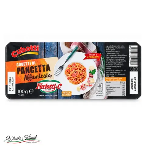 Boczek wędzony Pancetta Affumicata a Cubotti Furlotti & C 100g
