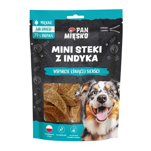 PAN MIĘSKO Mini Steki z Indyka 80g Bezzbożowy Przysmak dla Psów Dorosłych