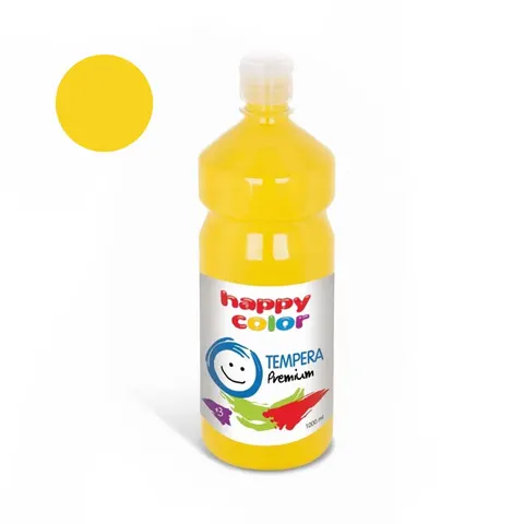 Farba plakatowa Tempera Premium Happy Color 1000ml - 01 Żółty