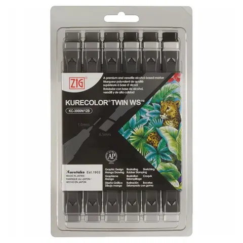 Zestaw Pisaków Kurecolor Twin WS - B8 Cool Gray 12 szt