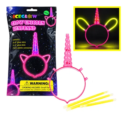 Artyk Fluorescencyjna opaska jednorożec – światło chemiczne, 5+