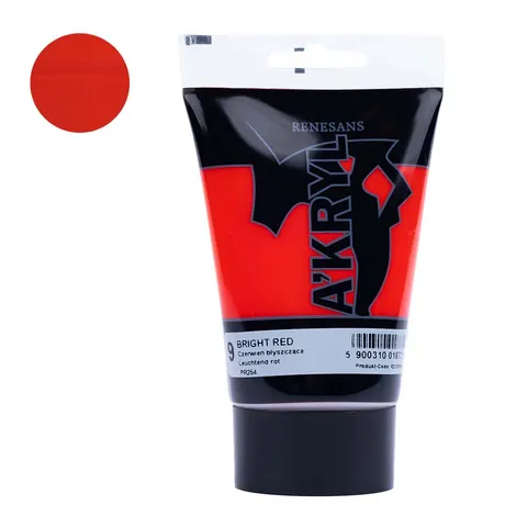 Farba akrylowa Renesans A'kryl 100 ml - 09 Czerwień błyszcząca