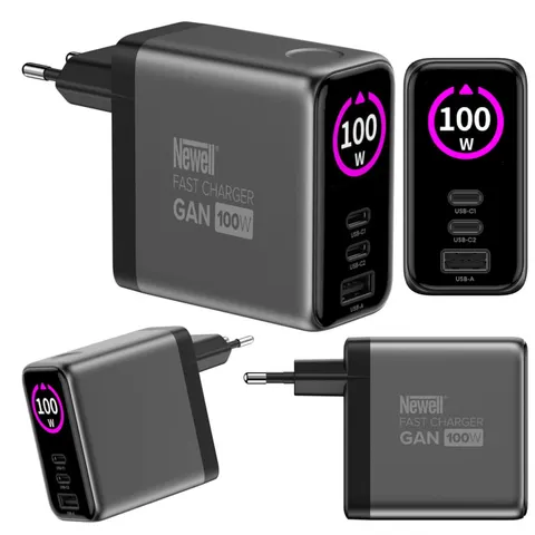 Ładowarka sieciowa Newell GaN 100 W TFT - EU
