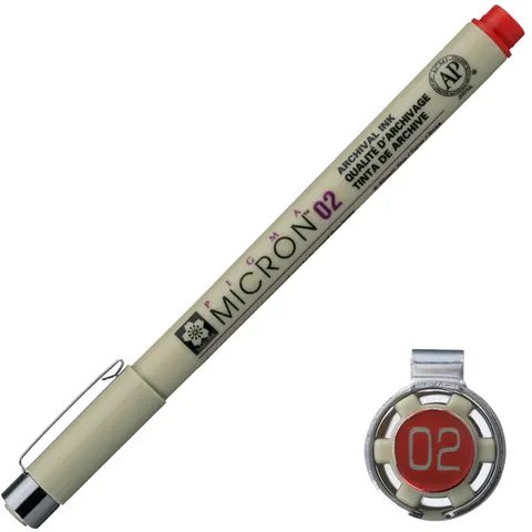 Cienkopis Pigma Micron Sakura 02 - 0,30 mm czerwony
