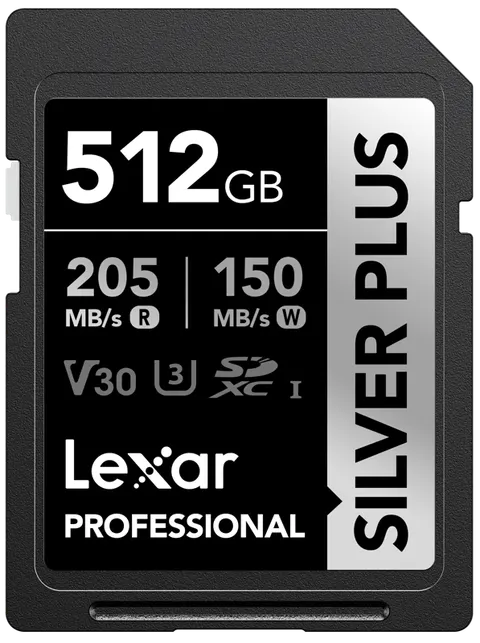 Karta pamięci Lexar SDXC Silver Plus 512GB (R205/W150) OUTLET