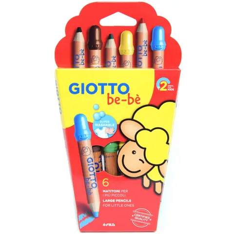 Kredki drewniane Giotto Be-be 6 szt.