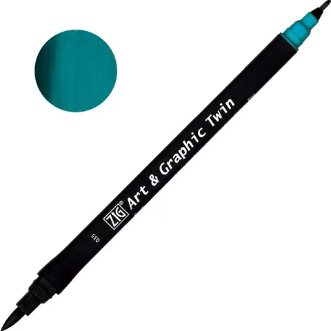 Pisak ZIG Art & Graphic Twin Kuretake - 035 Persian Green