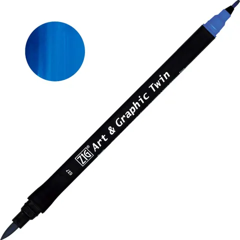 Pisak ZIG Art & Graphic Twin Kuretake - 037 Persian Blue