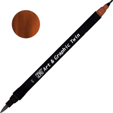 Pisak ZIG Art & Graphic Twin Kuretake - 072 Brown