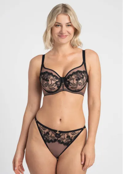 Samanta - Biustonosz Aria A143 tattoo miękki Czarny 80G