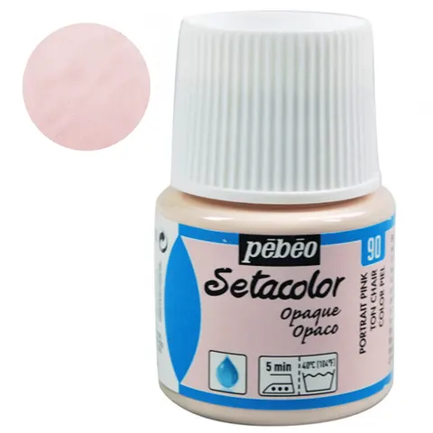 Farba do tkanin Setacolor Opaque Pebeo 45 ml - 90 Portrait pink