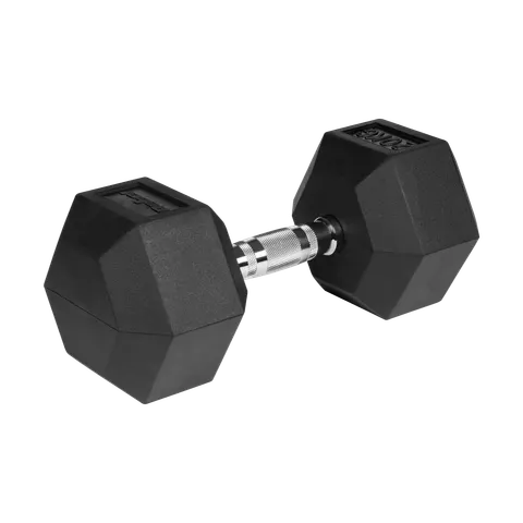 Hantel żeliwny gumowany HEX 20 kg Rebel Active