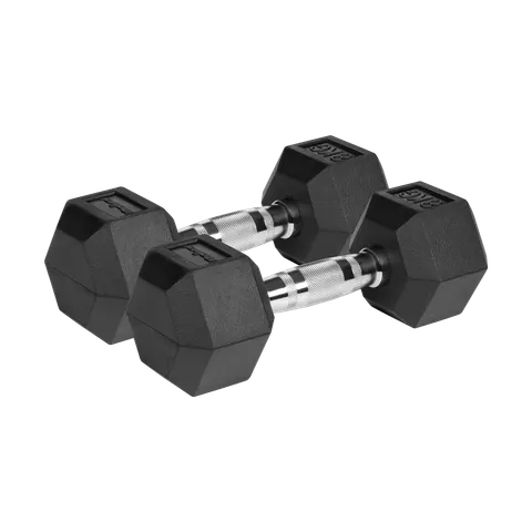 Hantle żeliwne gumowane HEX 2x8 kg Rebel Active