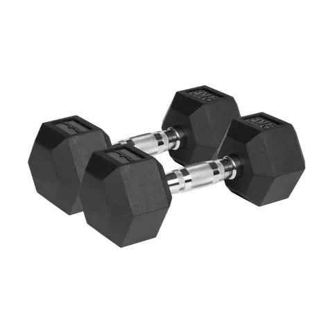Hantle żeliwne gumowane HEX 2x9 kg Rebel Active