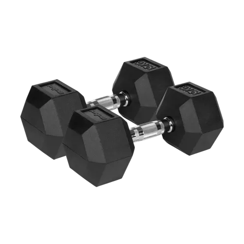 Hantle żeliwne gumowane HEX 2x15 kg Rebel Active