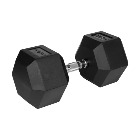 Hantel żeliwny gumowany HEX 37,5 kg Rebel Active