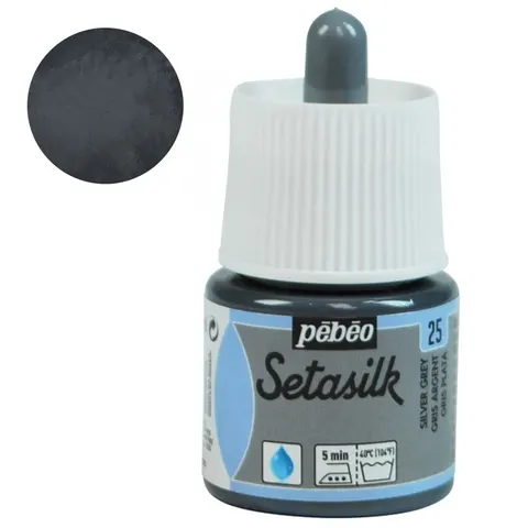 Farba do jedwabiu Setasilk Pebeo 45ml - 25 Silver grey