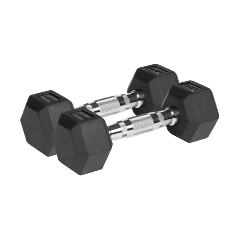 Hantle żeliwne gumowane HEX 2 x 2,5 kg REBEL ACTIVE