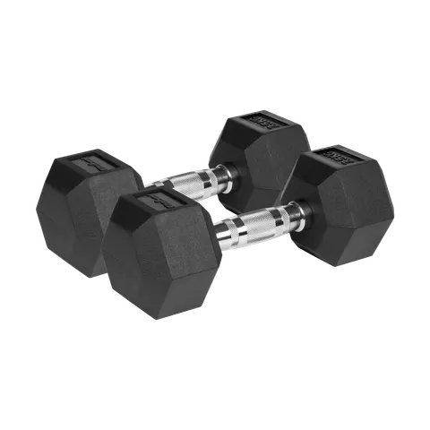 Hantle żeliwne gumowane HEX 2 x7,5 kg REBEL ACTIVE