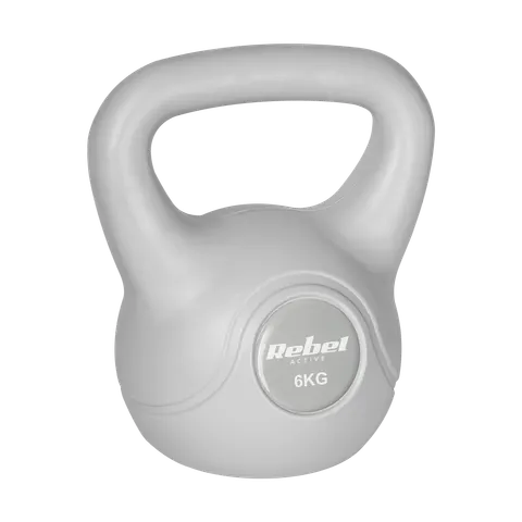 Kettlebell bitumiczny 6 kg szary Rebel Active