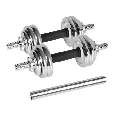 Hantle żeliwne chromowane regulowane w walizce, zestaw 15 kg Rebel Active