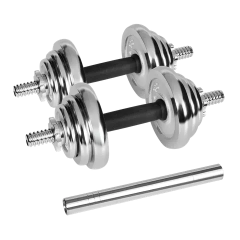 Hantle żeliwne chromowane regulowane w walizce, zestaw 20 kg Rebel Active