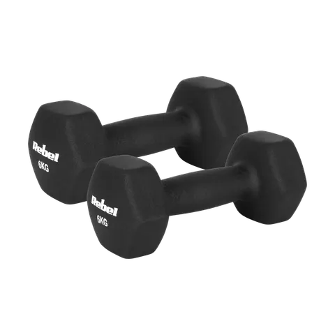 Hantelki żeliwne neoprenowe HEX 2x 6 kg REBEL ACTIVE