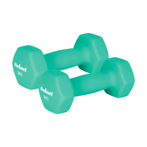 Hantelki żeliwne neoprenowe HEX 2x 3 kg REBEL ACTIVE