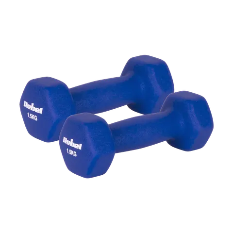 Hantelki żeliwne neoprenowe HEX 2x1,5 kg REBEL ACTIVE
