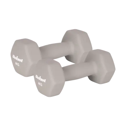 Hantelki żeliwne neoprenowe HEX 2x 4 kg REBEL ACTIVE